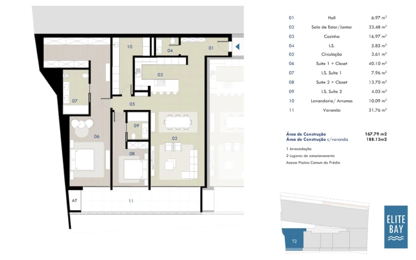 Apartamento T2 para Venda em Camara de Lobos Planta 2