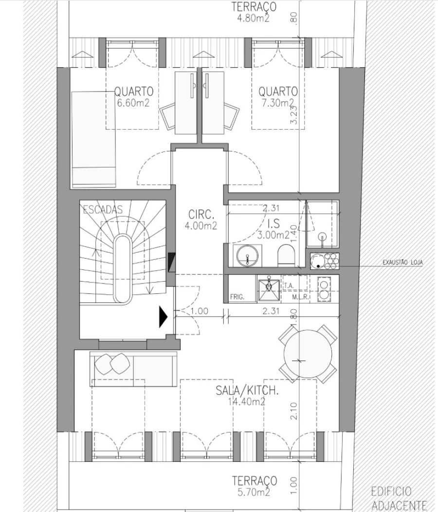 Apartamento T2 para Venda em São Vicente Planta 1