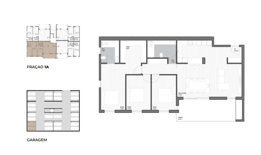 Apartamento T3 para Venda em Poiares (Santo Andre) Planta 1