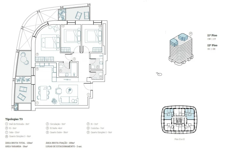 Apartamento T3 para Venda em Paranhos Planta 1