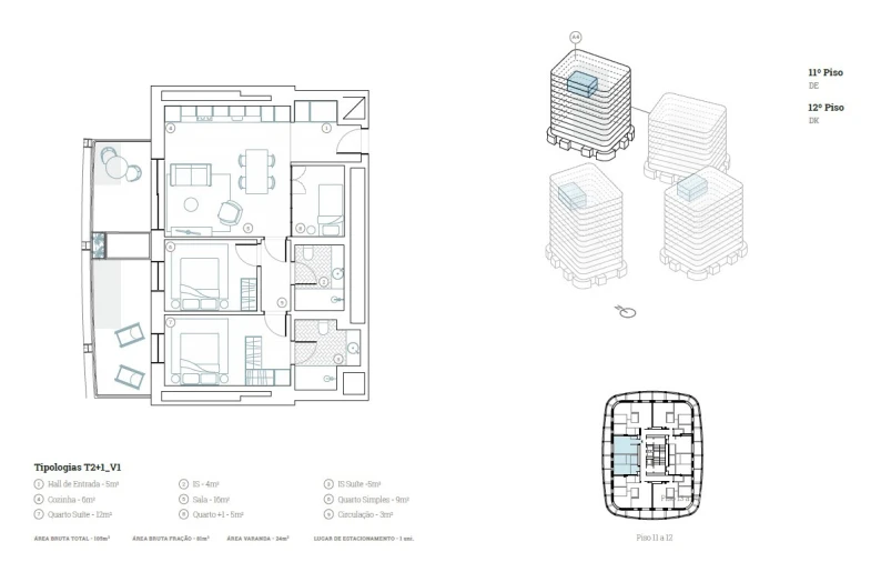 Apartamento T2 para Venda em Paranhos Planta 1