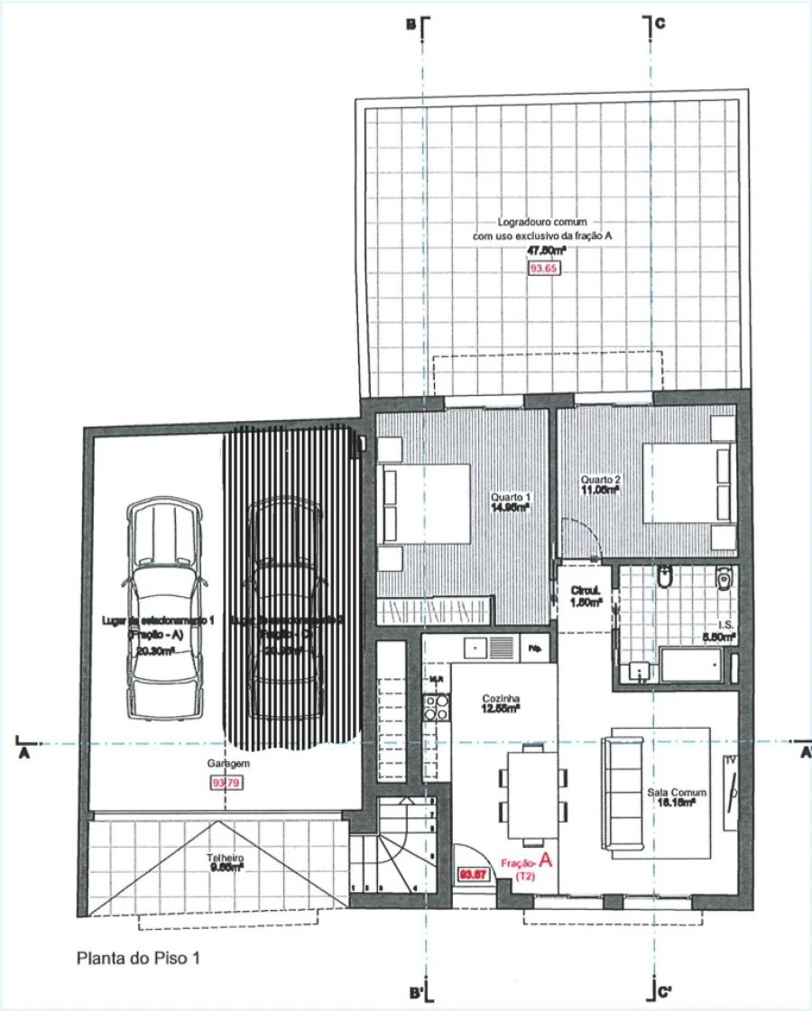 Apartamento T2 para Venda em Nazare Planta 1