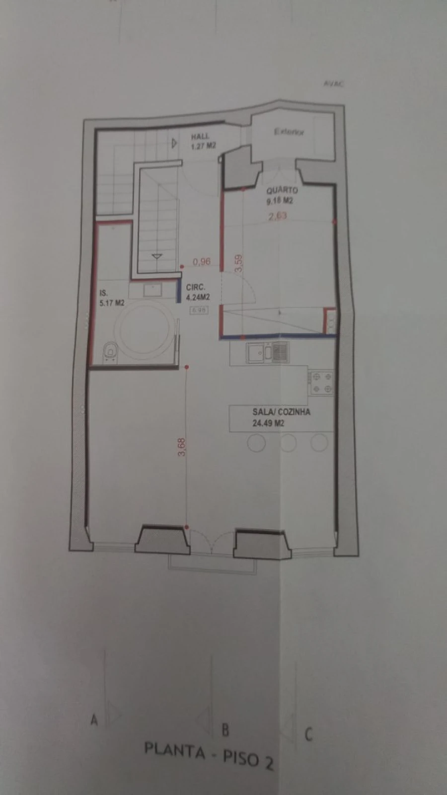 Apartamento T3 para Venda em Setubal (São Sebastião) Planta 1