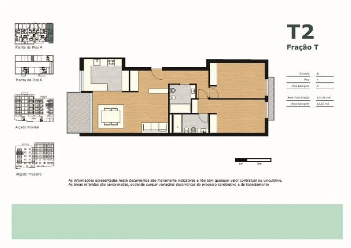 Apartamento T2 para Venda em Azurem Planta 1