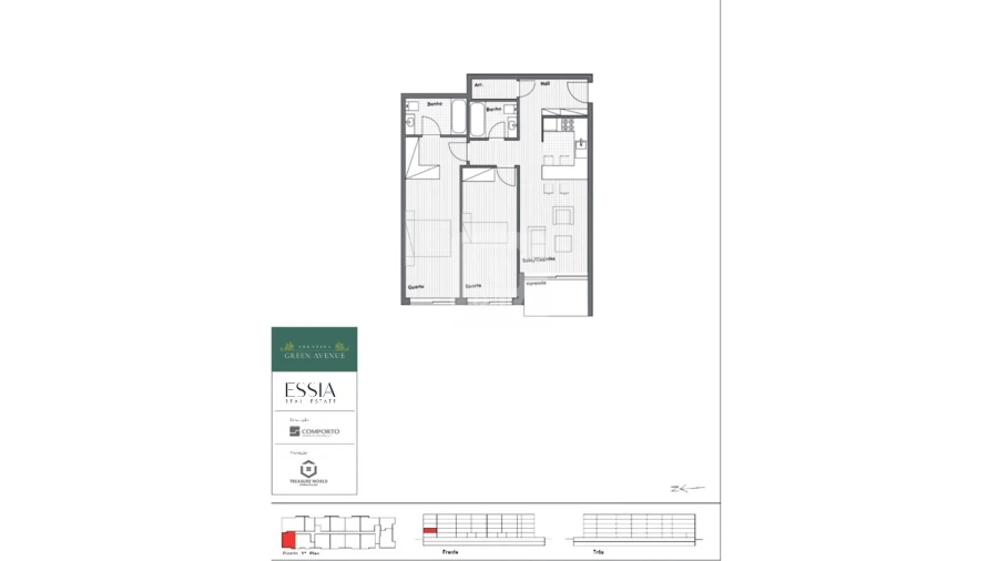 Apartamento T2 para Venda em Canidelo Planta 1