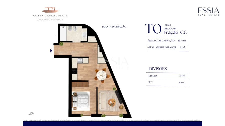 Apartamento T0 para Venda em Paranhos Planta 1