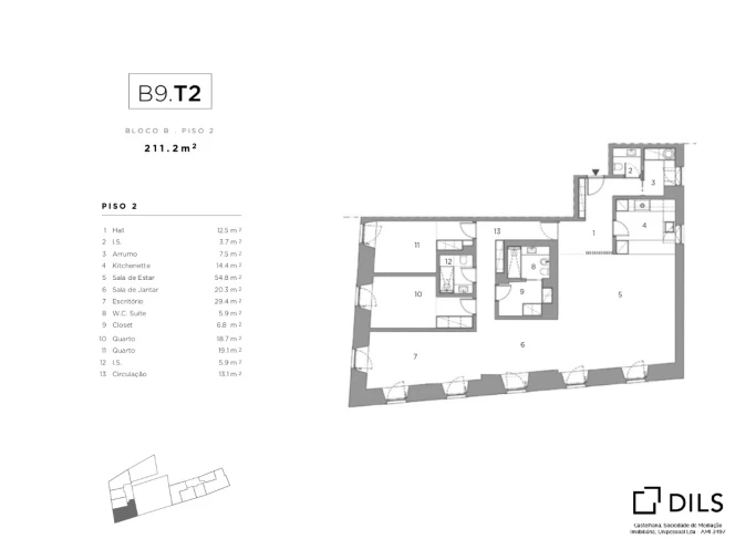 Apartamento T4 para Venda em Belém Planta 1