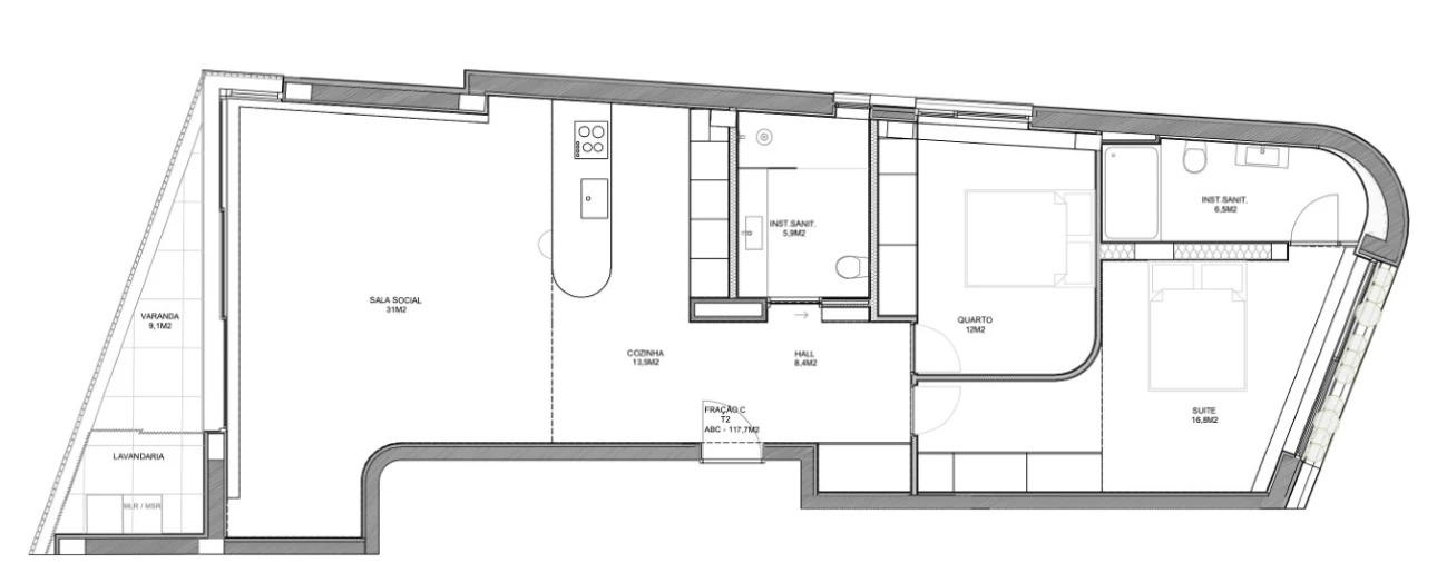 Apartamento T2 para Venda em São Bernardo Planta 1