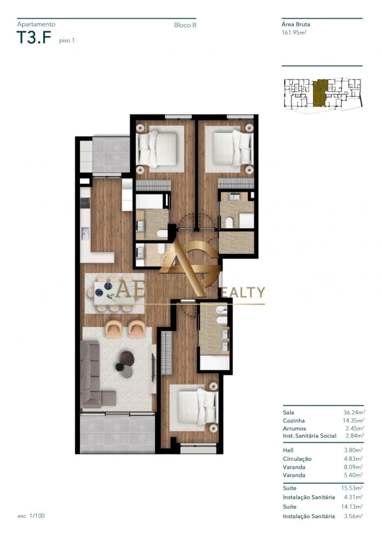 Apartamento T3 para Venda em Imaculado Coração de Maria Foto 6