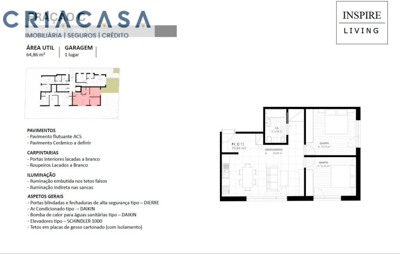 Apartamento T2 para Venda em Viseu Foto 5