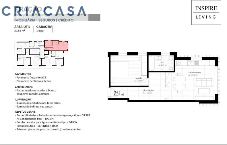 Apartamento T1 para Venda em Viseu Foto 4