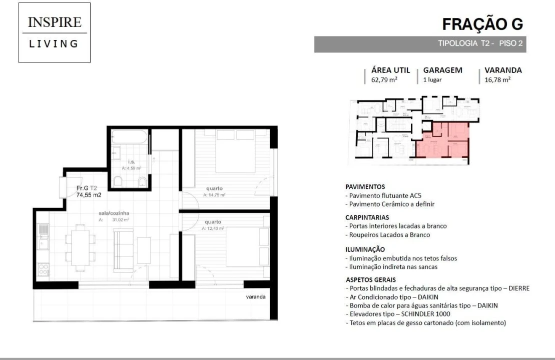 Apartamento T2 para Venda em Viseu Foto 4
