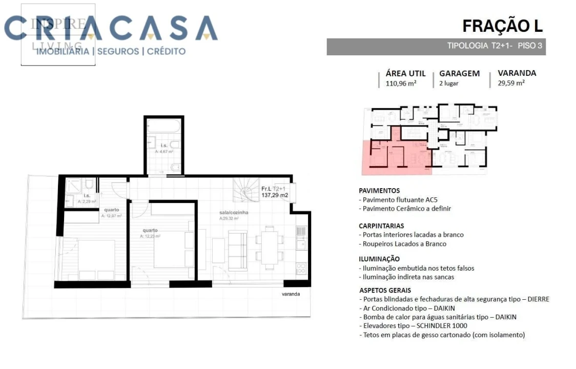 Apartamento T3 para Venda em Viseu Foto 4