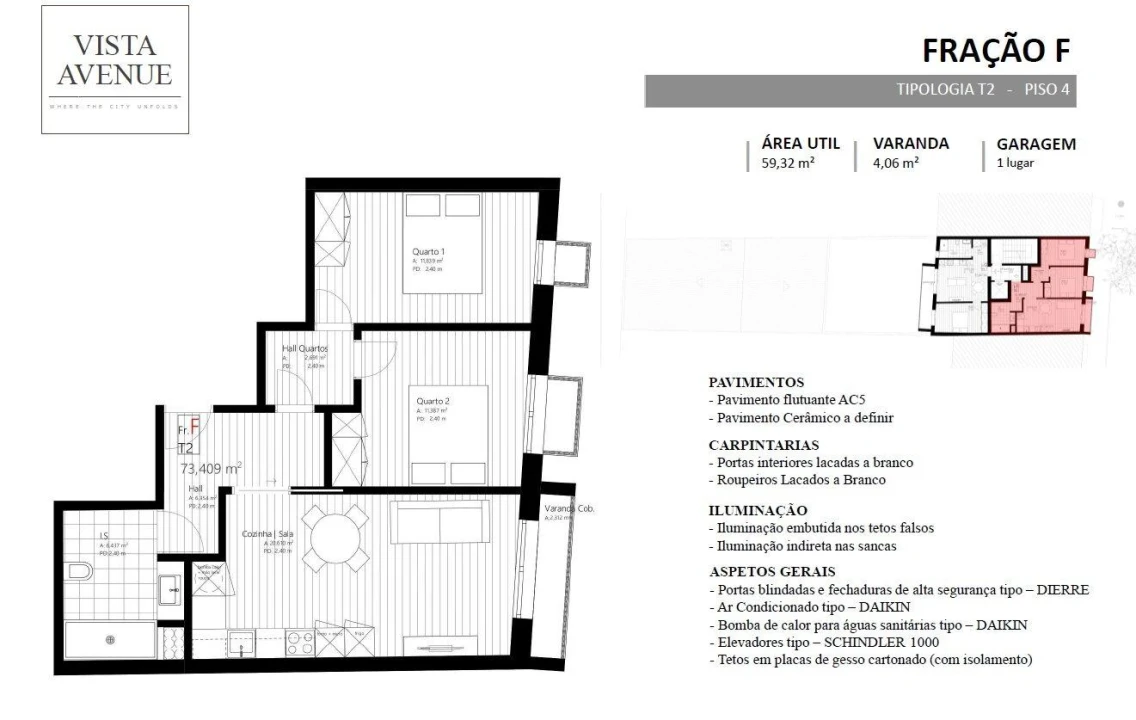 Apartamento T2 para Venda em Viseu Foto 3