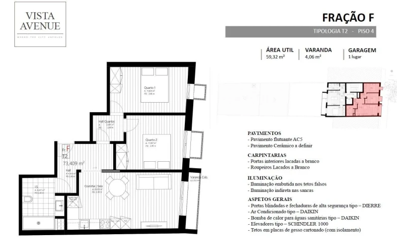 Apartamento T2 para Venda em Viseu Foto 3