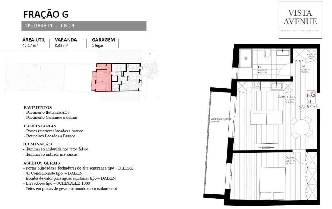 Apartamento T1 para Venda em Viseu Foto 3