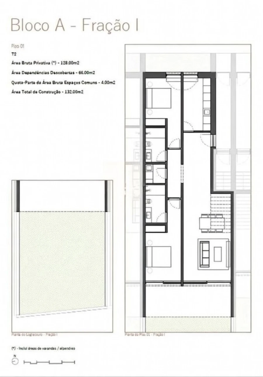 Apartamento T2 para Venda em Gulpilhares e Valadares Planta 1