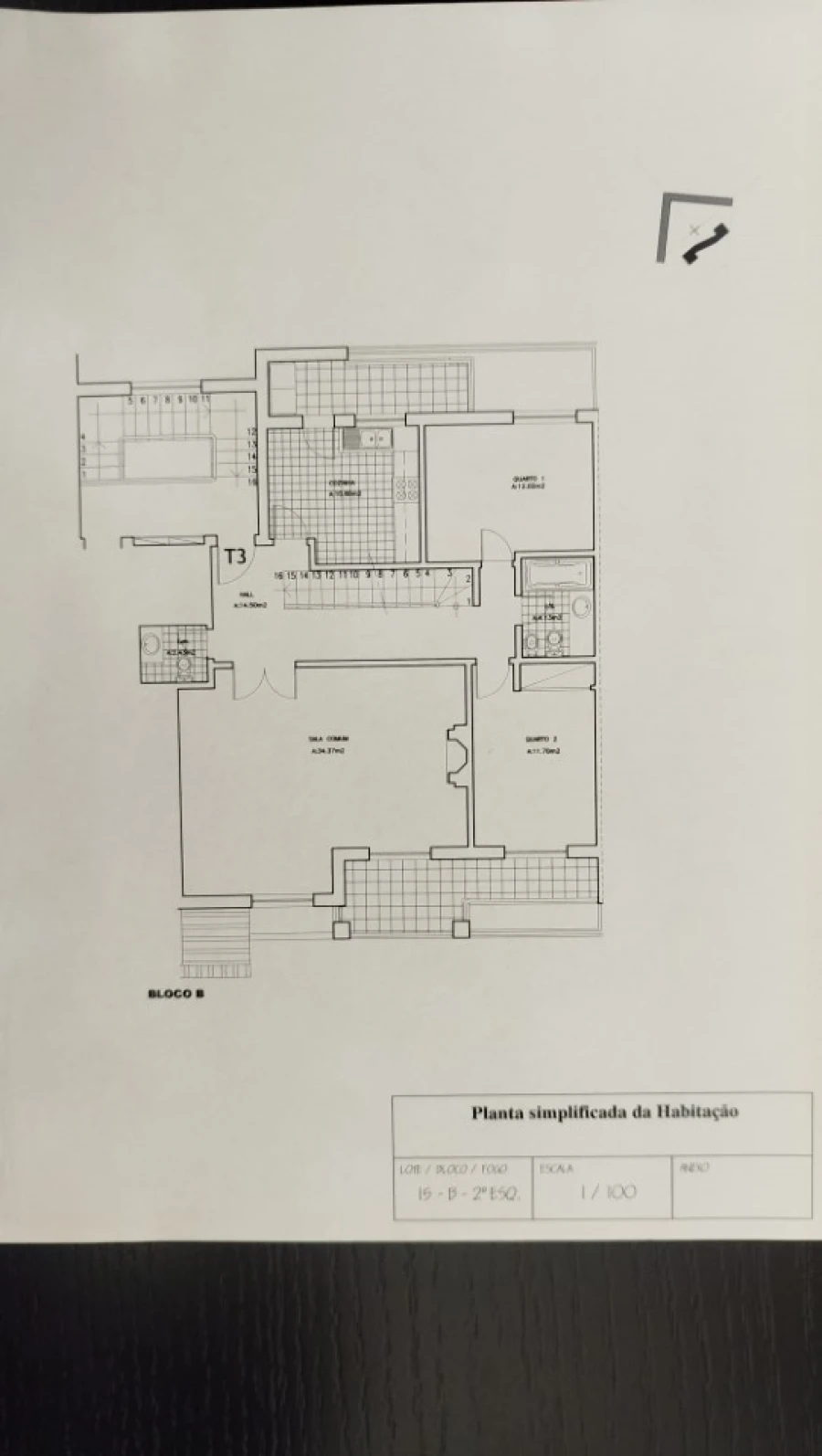 Apartamento T3 para Venda em Ericeira Planta 1