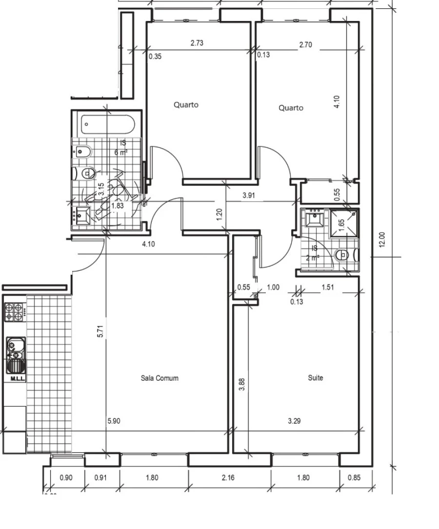Apartamento T3 para Venda em Santo António dos Cavaleiros e Frielas Planta 1