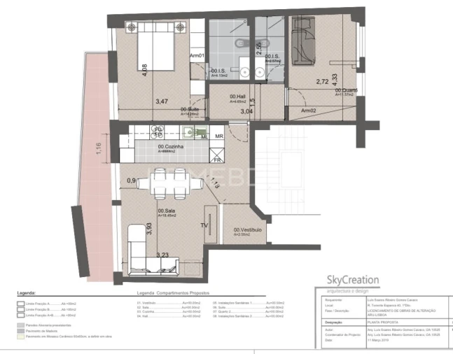 Apartamento T2 para Arrendamento em Avenidas Novas Foto 28