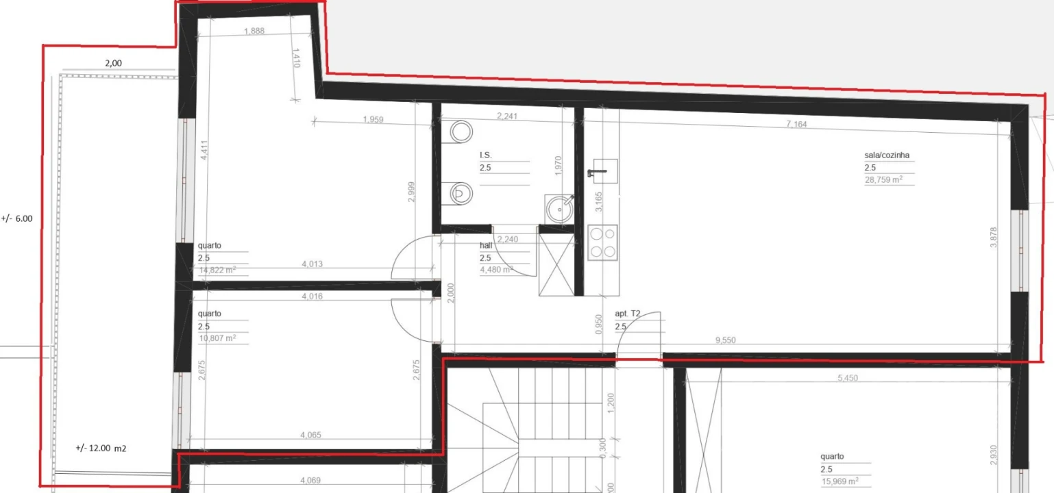 Apartamento T2 para Venda em Viseu Planta 2