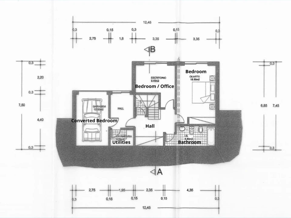 Moradia T3 para Venda em Odiaxere Planta 2