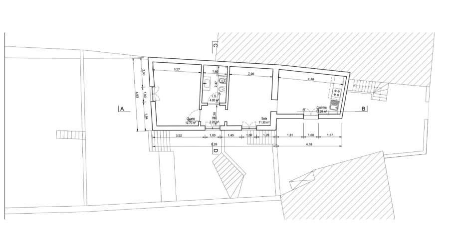 Moradia T1 para Venda em São Bartolomeu de Messines Planta 1