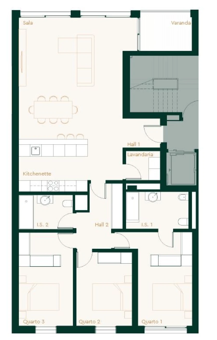 Apartamento T3 para Venda em São João da Madeira Planta 1