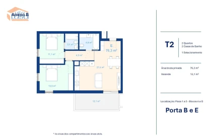 Apartamento T2 para Venda em Mafamude e Vilar do Paraíso