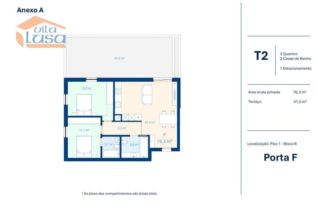 Apartamento T2 para Venda em Mafamude e Vilar do Paraíso Foto 30