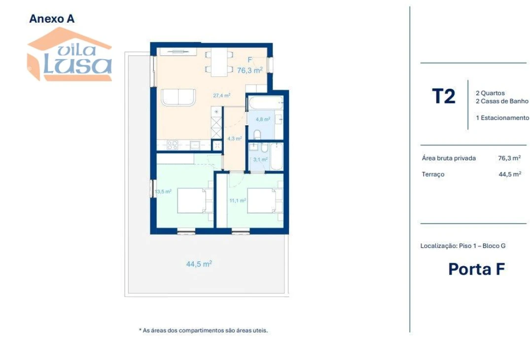 Apartamento T2 para Venda em Mafamude e Vilar do Paraíso Foto 30