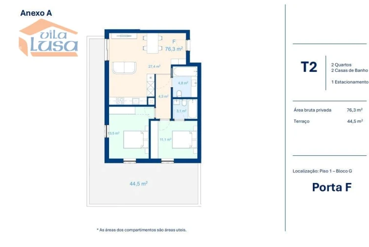Apartamento T2 para Venda em Mafamude e Vilar do Paraíso Foto 30