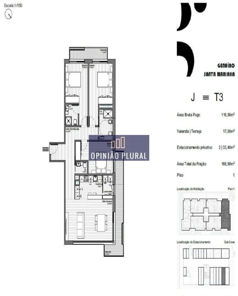 Apartamento T3 para Venda em Santa Marinha e São Pedro da Afurada