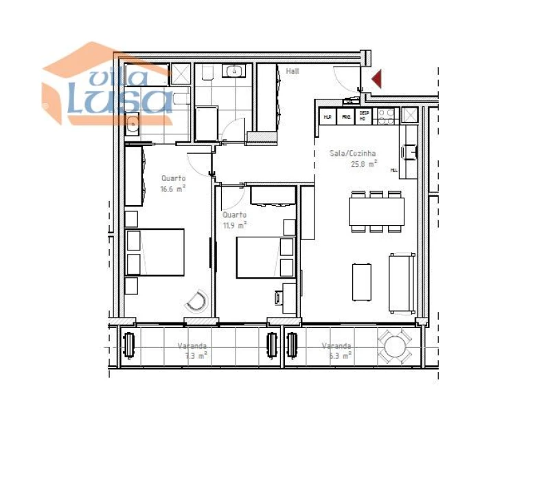 Apartamento T2 para Venda em Mafamude e Vilar do Paraíso Foto 6