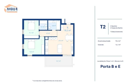 Apartamento T2 para Venda em Mafamude e Vilar do Paraíso