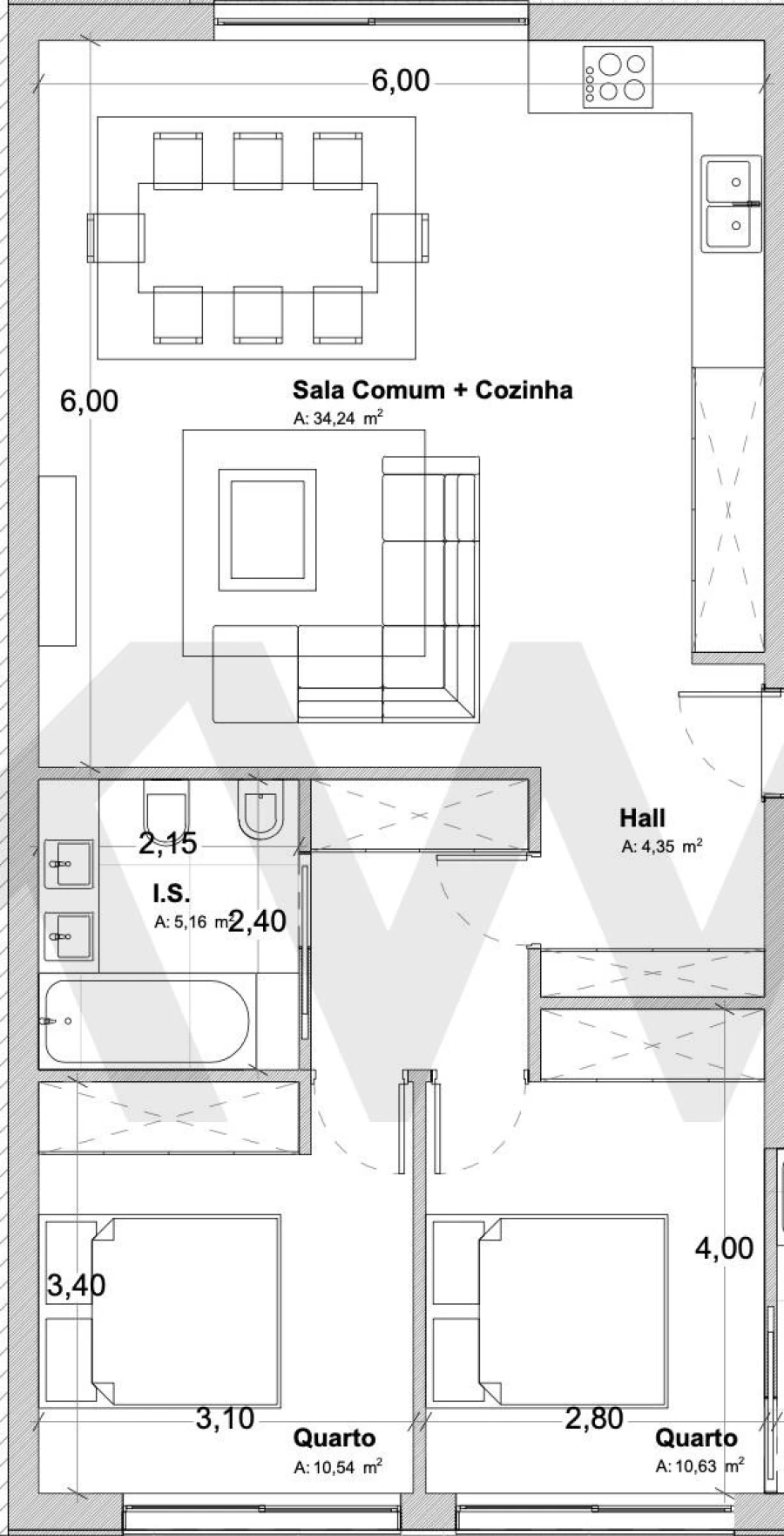 Apartamento T2 para Venda em Vila Verde e Barbudo Foto 7