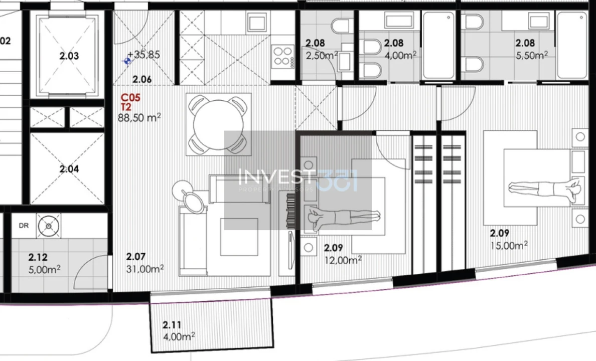 Apartamento T2 para Venda em Canidelo Foto 13