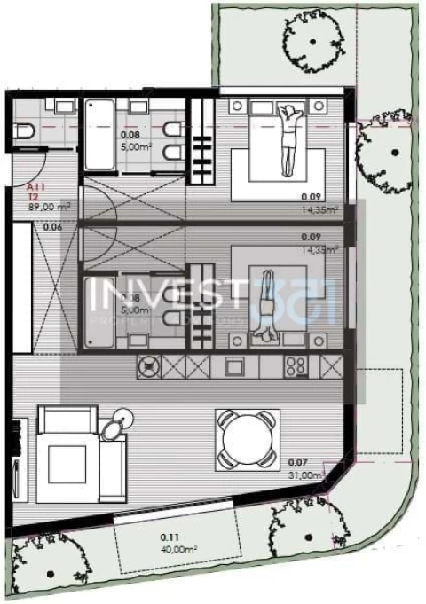Apartamento T2 para Venda em Canidelo