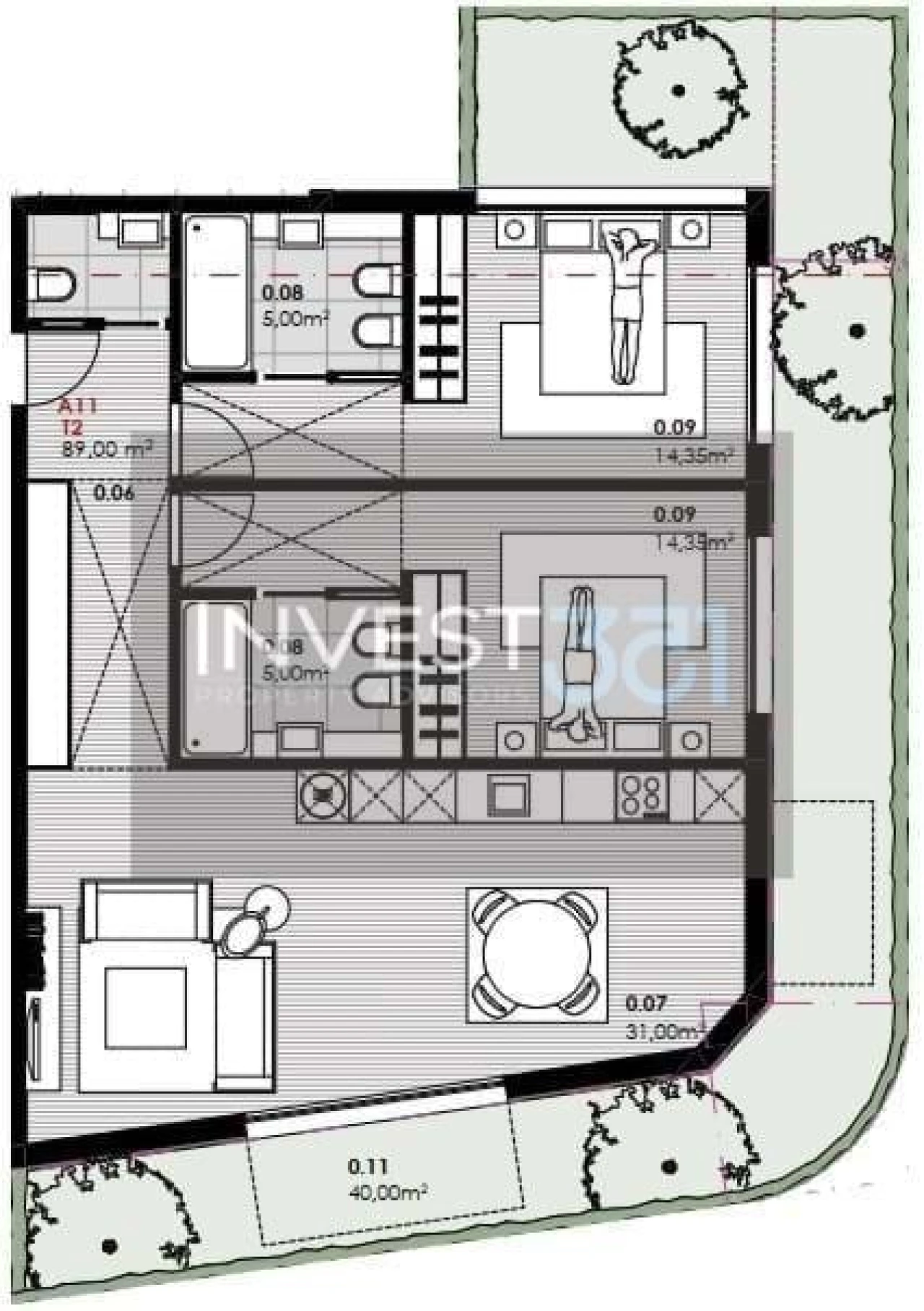Apartamento T2 para Venda em Canidelo Foto 15