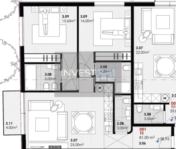 Apartamento T2 para Venda em Canidelo Foto 13