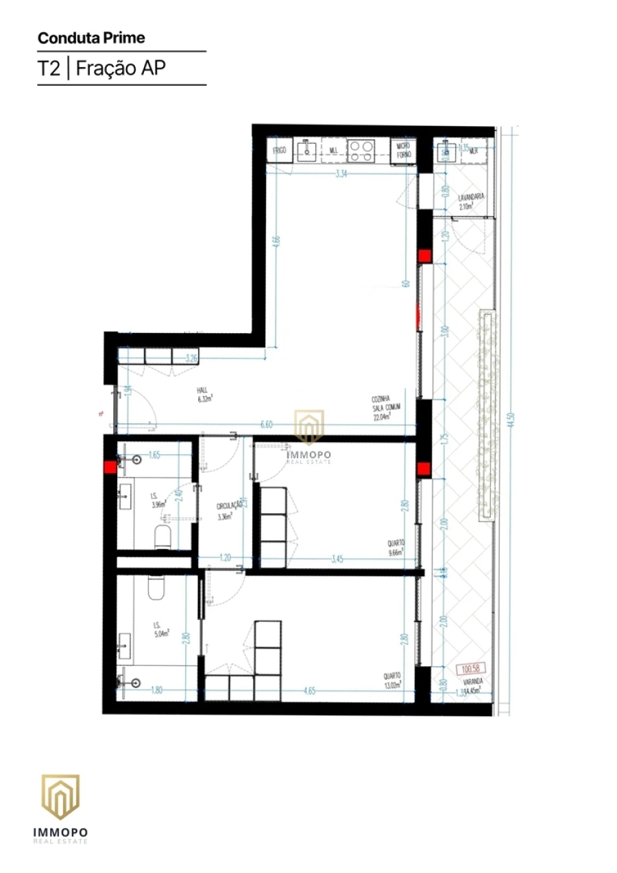 Apartamento T2 para Venda em Rio Tinto Planta 1