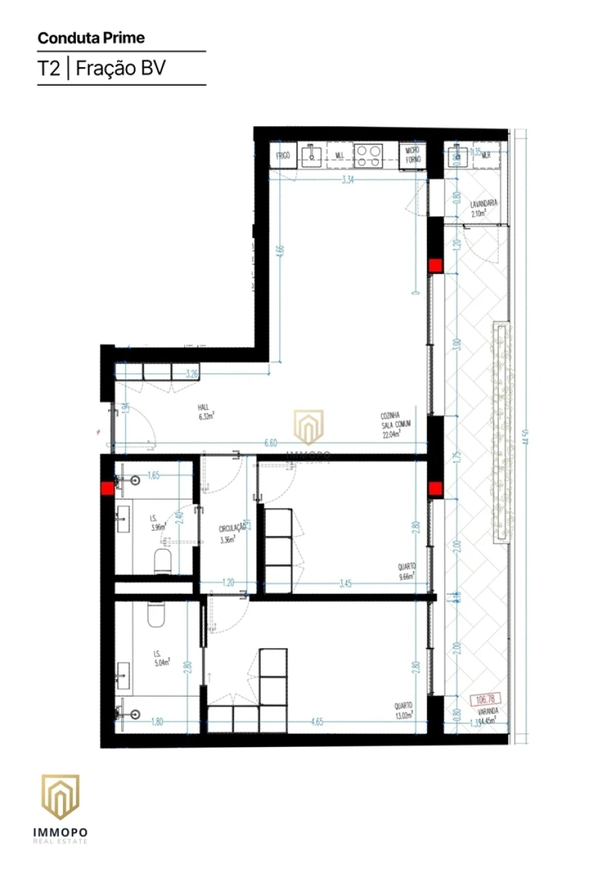 Apartamento T2 para Venda em Rio Tinto Planta 1