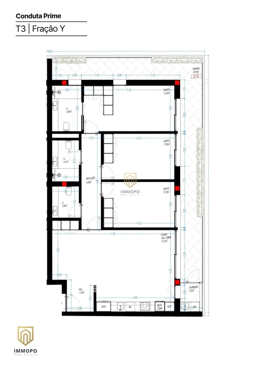 Apartamento T3 para Venda em Rio Tinto Planta 1
