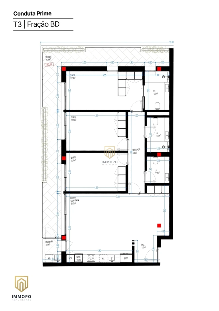 Apartamento T3 para Venda em Rio Tinto Planta 1