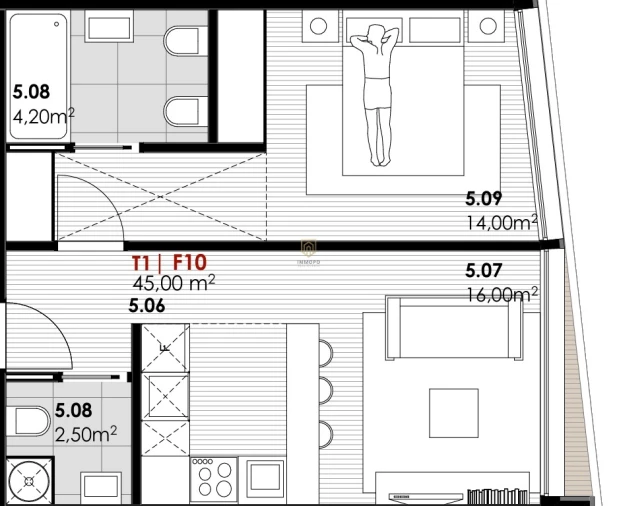 Apartamento T1 para Venda em Canidelo Foto 7