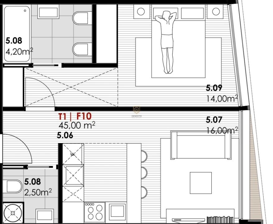 Apartamento T1 para Venda em Canidelo Foto 7