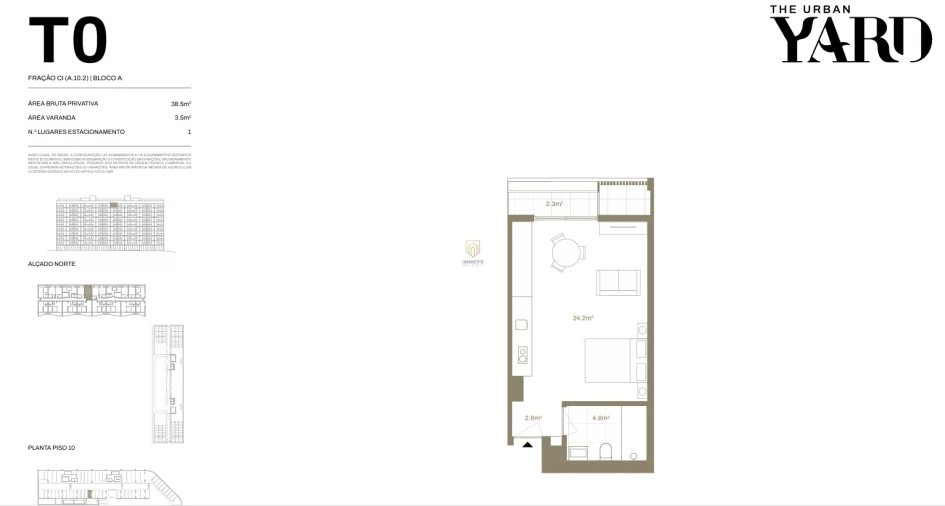 Apartamento T0 para Venda em Santa Marinha e São Pedro da Afurada Planta 1