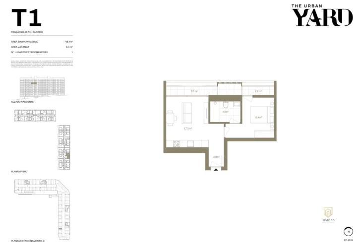 Apartamento T1 para Venda em Santa Marinha e São Pedro da Afurada Planta 1