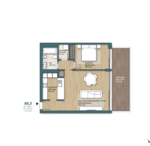 Apartamento T1 para Venda em Olhão Foto 18