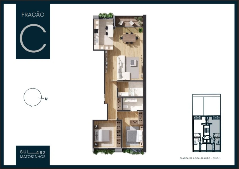 Apartamento T2 para Venda em Matosinhos e Leça da Palmeira Planta 2